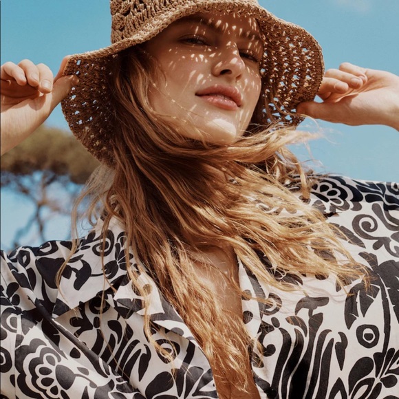 Mango Accessories - Mango Crochet Straw Hat